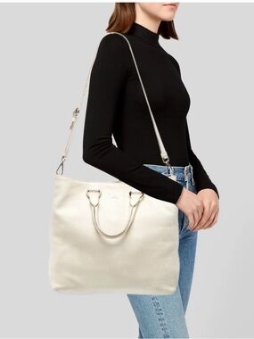 Prada Vitello Daino White Leather Tote